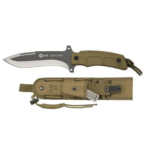K25 Knife, Titanium Coated,TAN, 31959+sharpener