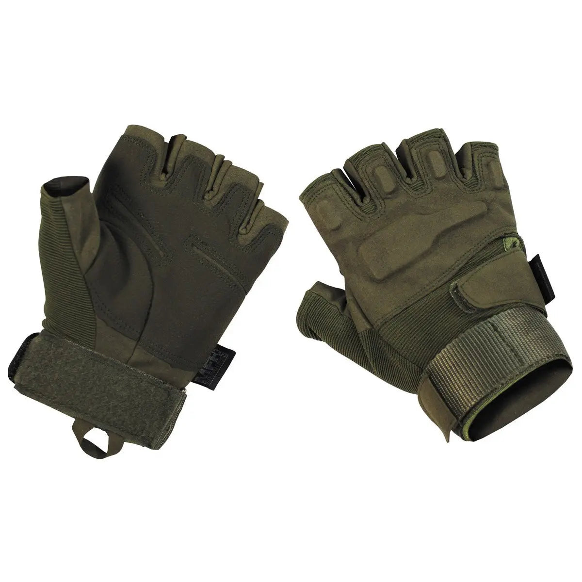 Tactical gloves, "Pro", half fingers, olive