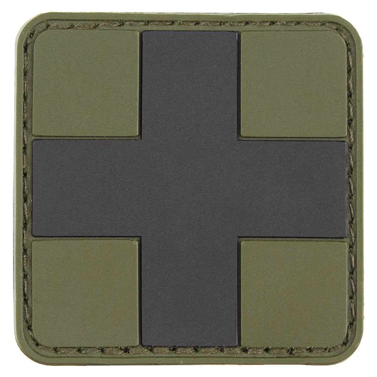 Velcro Patch, "FIRST AID", OD green-black, 3D, 5 x5 cm