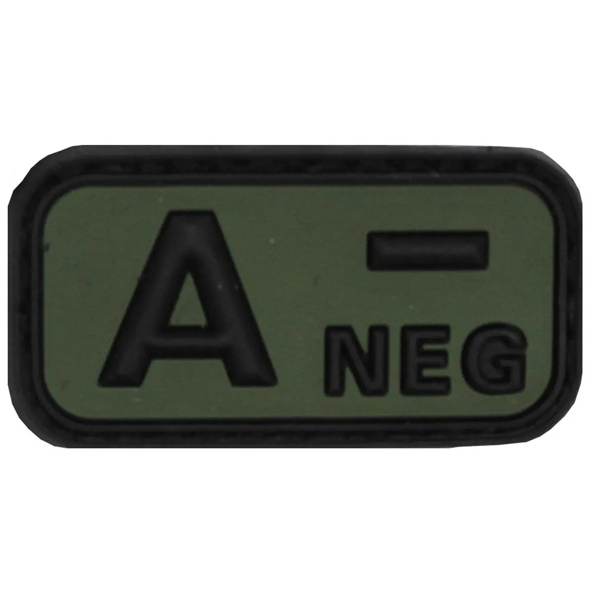 Velcro Patch, black-OD green, blood group "A NEG", 3D