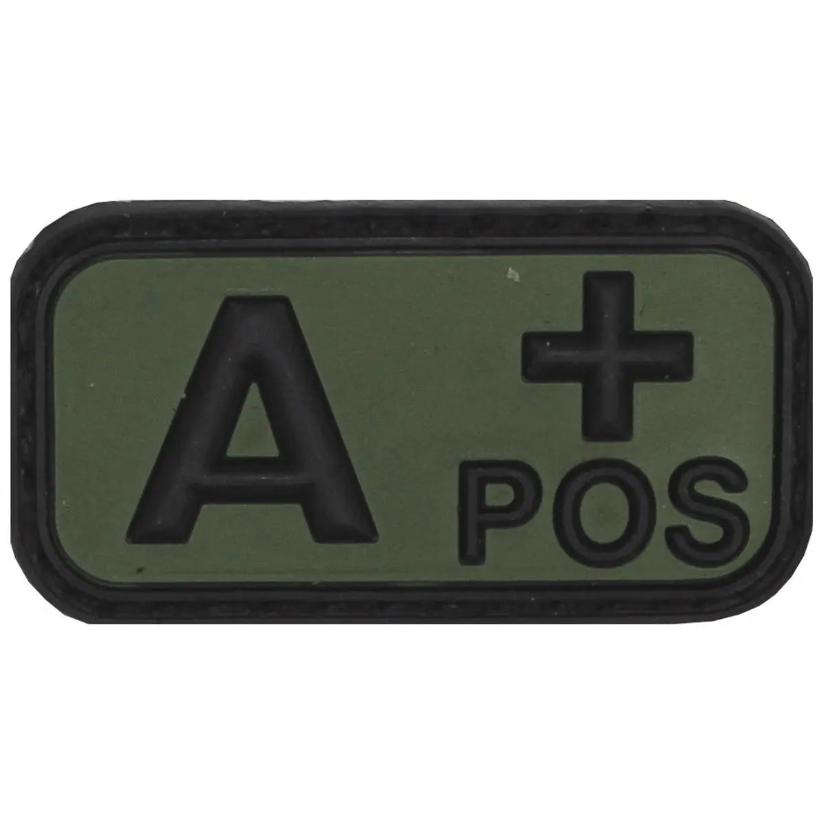 Velcro Patch, black-OD green, blood group "A POS", 3D
