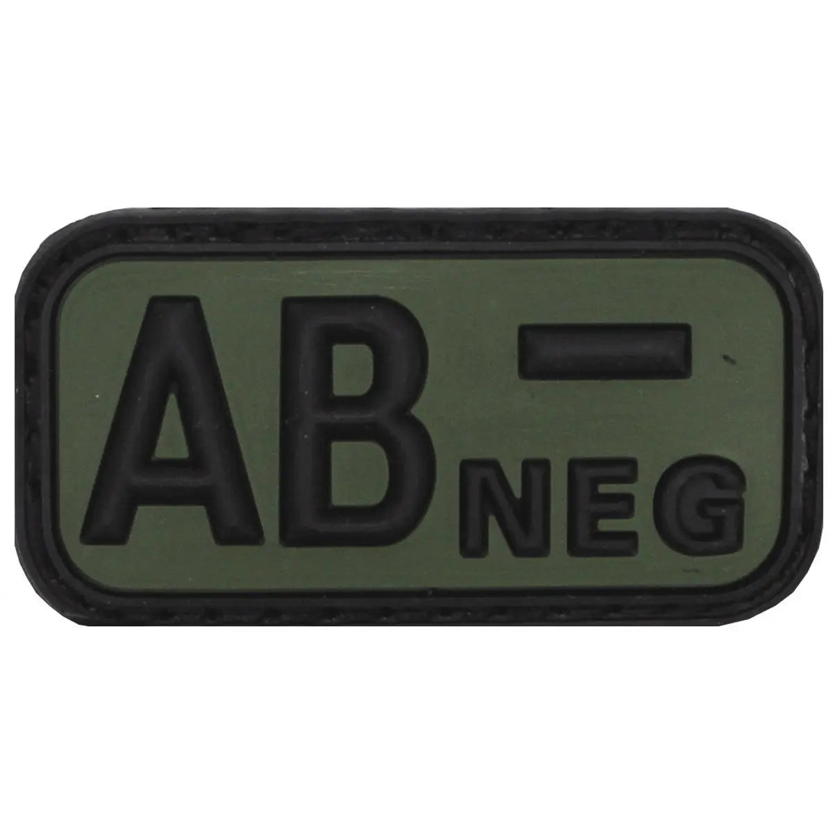 Velcro Patch, black-OD green, blood group "AB NEG", 3D