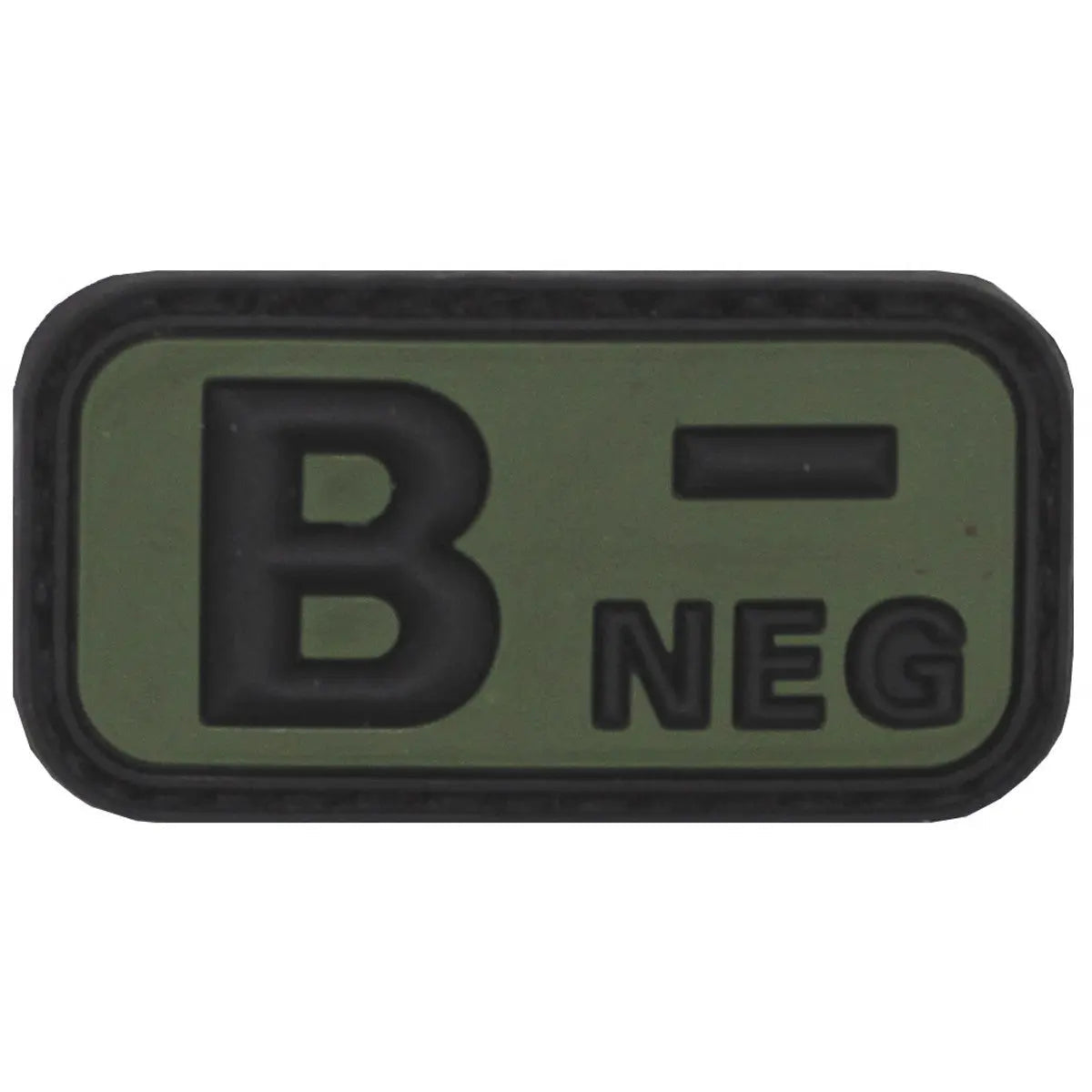 Velcro Patch, black-OD green, blood group "B NEG", 3D