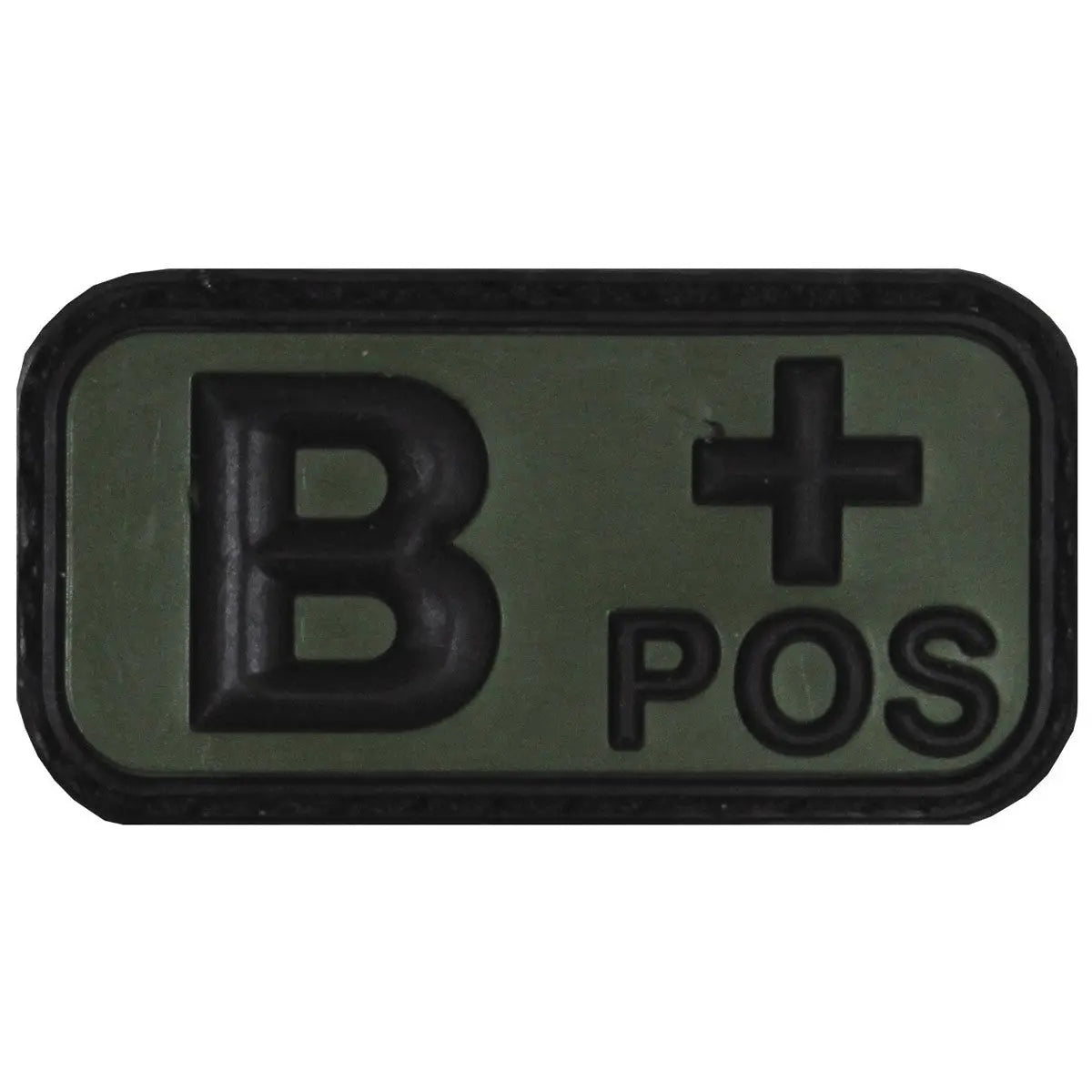 Velcro Patch, black-OD green, blood group "B POS", 3D