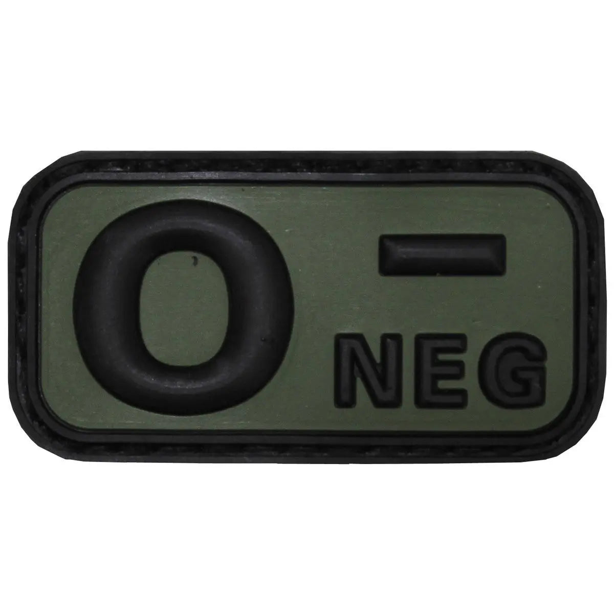 Velcro Patch, black-OD green, blood group "O NEG", 3D