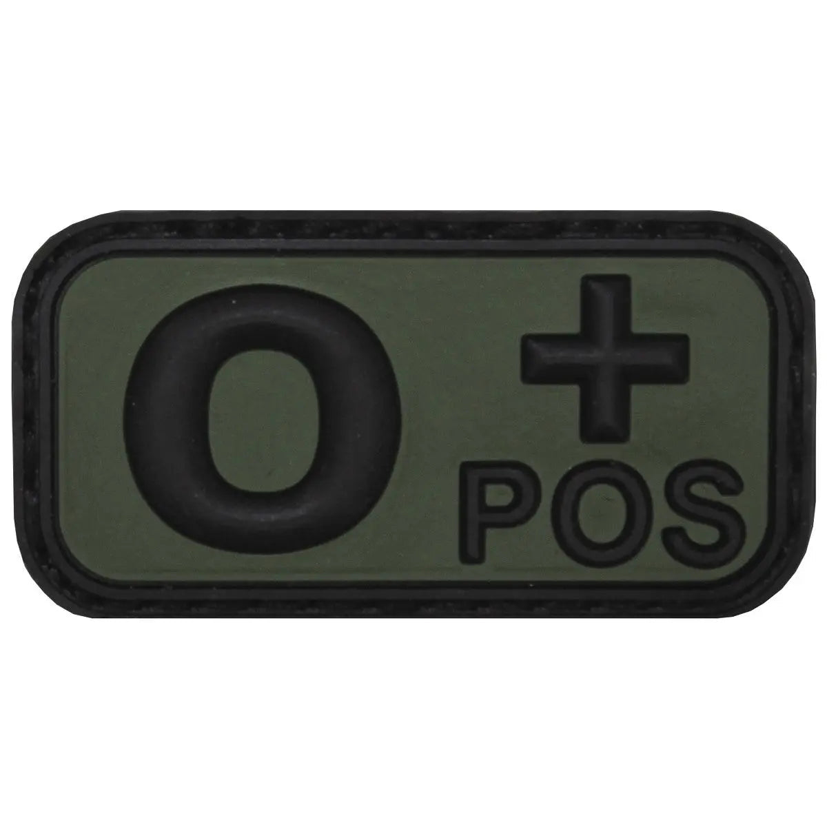 Velcro Patch, black-OD green, blood group "O POS", 3D